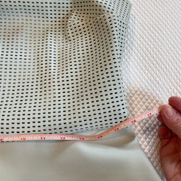 GILI | Faux Leather Ponte | Sleeveless Peplum Top Mint Green  Size 12 - Picture 4 of 6